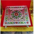 thumbnail image 1 of Traditional Oxidized Bajot Handmade Meenakari Bajot Indian Chowki Pooja Stool Wooden Pooja Chowki God Sitting Stool Traditional Bajot for God Puja Decor Handcrafted Chowki for Decor - AtoZ India Cart, 1 of 5