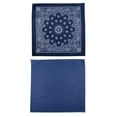 thumbnail image 1 of Traditional Paisley and Solid Color Double Sided Navy Bandanas USA Made (Pack of 2), 1 of 1