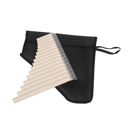 Traditional Panpipes Exellent Sound Lightweight Easy Learning Musical Instruments Handmade C Tones Pan Pipes Flute for Music Lovers Beginners 16 Pipes Beige