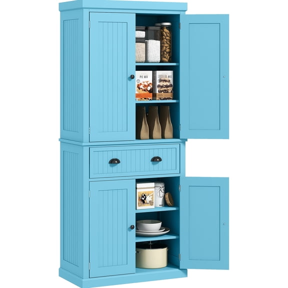 Traditional Pantry Cabinet with Beadboard Panel | Functional in Kitchen or Hallway | Allows Customizable Storage Space