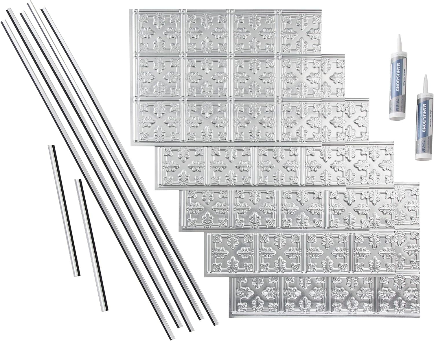Traditional /Pattern 10 Decorative Vinyl Backsplash 15 sq ft Kit in