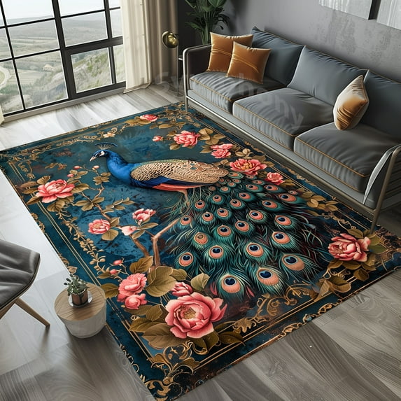 Traditional Peacock Rug 2x3 ft = 65x95 cm