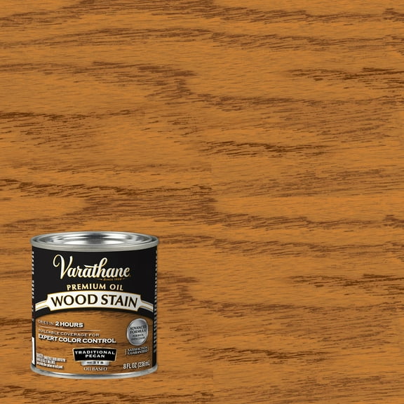 4 Pack, Traditional Pecan, Varathane Premium Oil-Based Interior Wood Stain-211790, Half Pint