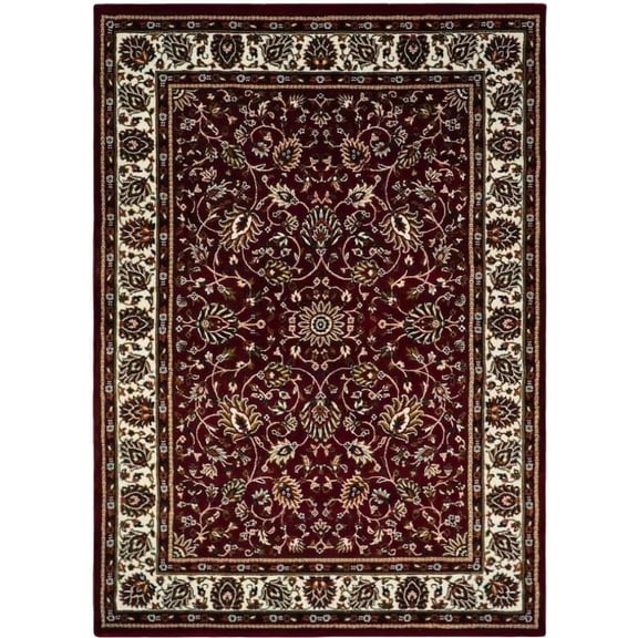 Your Brand Name Kashmiri Wool Area Rug | Traditional Persian Floral Design | Hand Knotted | Burgundy and Ivory