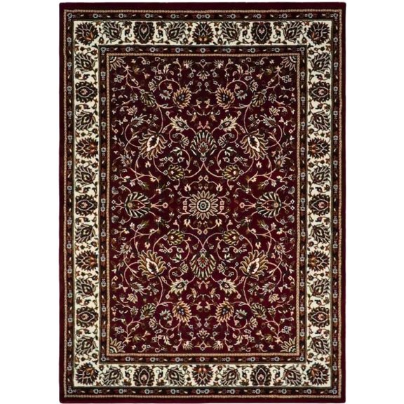 Your Brand Name Kashmiri Wool Area Rug | Traditional Persian Floral Design | Hand Knotted | Burgundy and Ivory