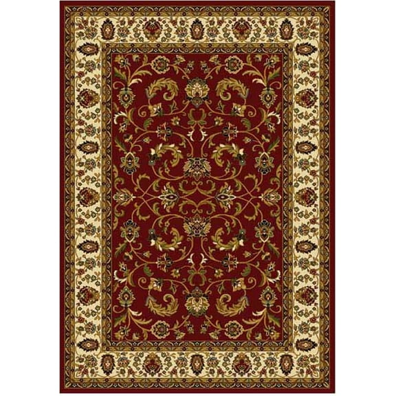 Traditional Persian Oriental Red Bordered Floral Vines Area Rug 5x8 -Actual 5' 2"x7' 2"