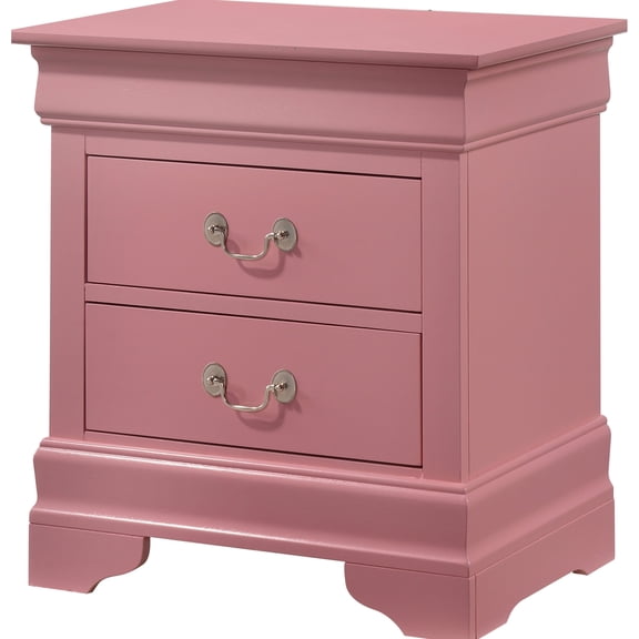 Traditional Pink Bedside Table for Bedroom | Fit Various Decor, No Assembly Required | Sturdy Particle Board Material | Safe Delivery Promise