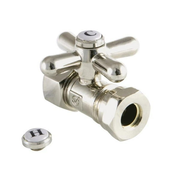 Traditional Quarter Turn Valves, 0.5 FIP x 0.5 & 0.44 in. OD Slip Joint - Polished Nickel