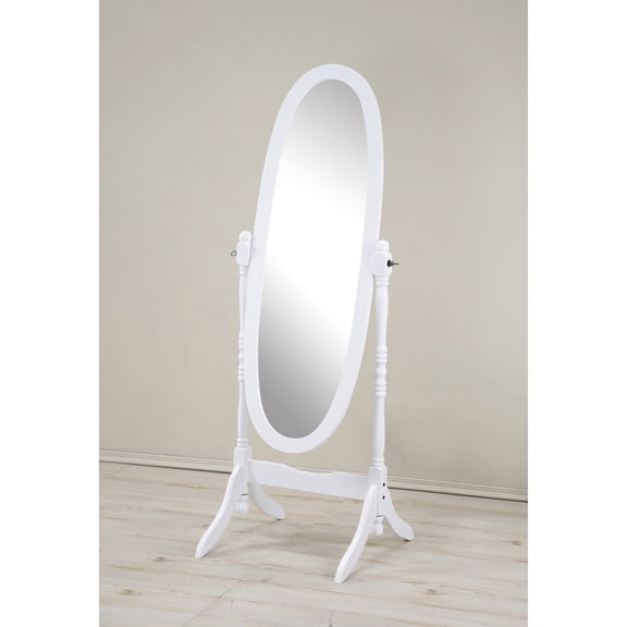 Traditional Queen Anna Style Wood Floor Cheval Mirror, Cherry Finish