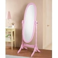 thumbnail image 1 of Traditional Queen Anna Style Wood Floor Cheval Mirror, Pink Finish, 1 of 5