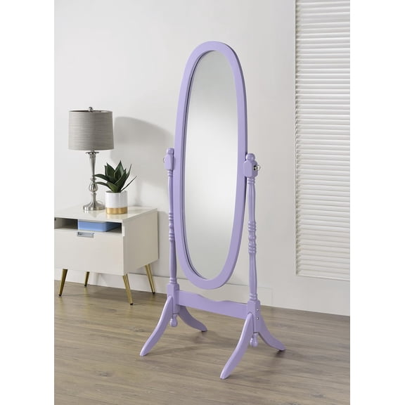 Traditional Queen Anna Style Wood Floor Cheval Mirror, Purple