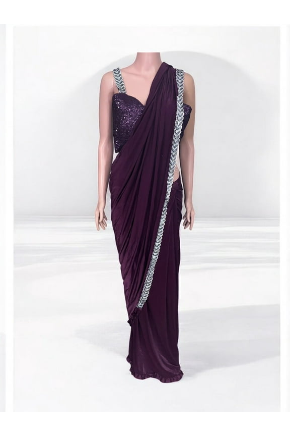 Traditional Ready to Wear Saree with Ready Blouse Cultural Wear for Women,J3