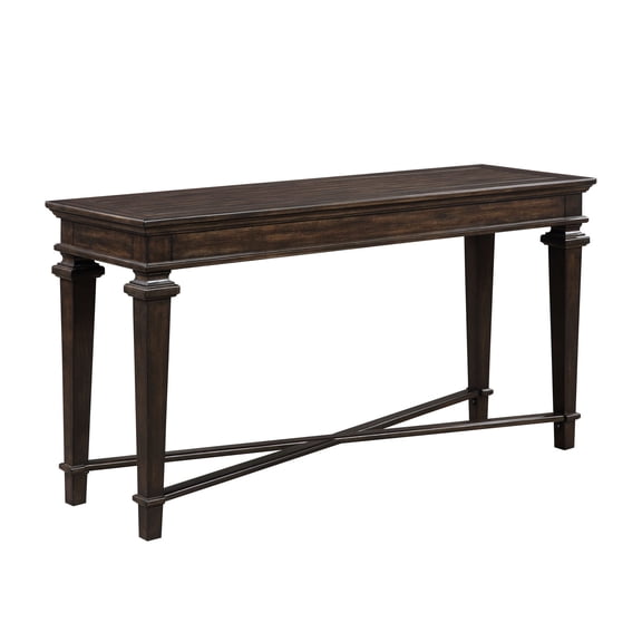 Traditional Rectangular Espresso Finish Sofa Table for Living Room with Elongated Surface for Decorative Displays