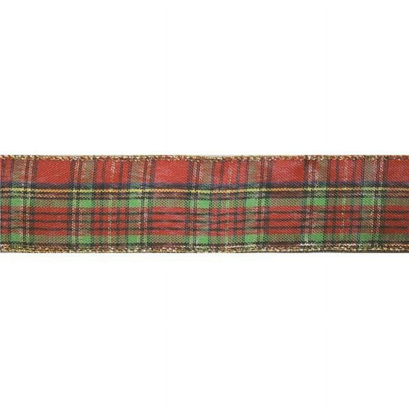 Traditional Red & Green Plaid Wired Ribbon