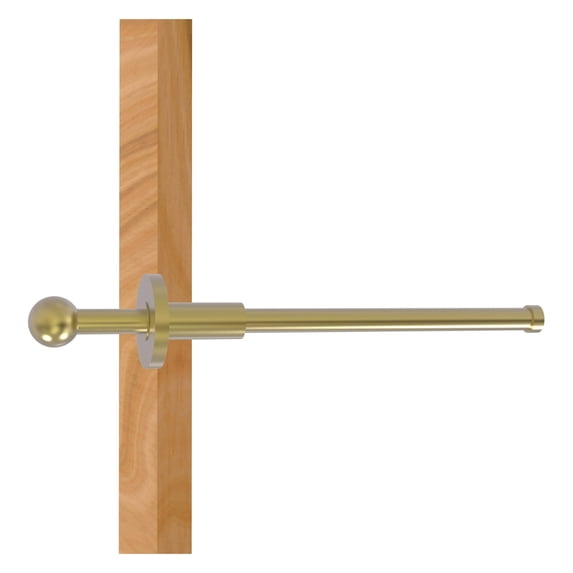 Traditional Retractable Pullout Garment Rod in Satin Brass