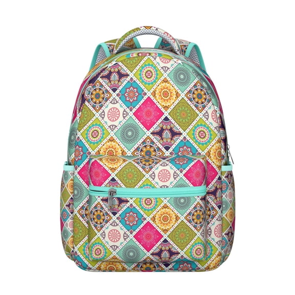 Traditional Retro Boho Chic School Backpack, Durable Composite Oxford Cloth with Vintage Ethnic Patterns, Large Capacity Adjustable Strap Bag for Student’ Outdoor and Travel Use