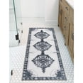thumbnail image 1 of Traditional Rine Collection Area Rug 2'x6' - Black, 1 of 5