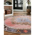 thumbnail image 1 of Traditional Rine Collection Area Rug 3'6" Round - Pink, 1 of 5