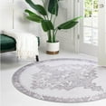 thumbnail image 1 of Traditional Rine Collection Area Rug 3'6" Round - White-Gray, 1 of 5