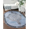 thumbnail image 1 of Traditional Rine Collection Area Rug 5'x8' Oval - Blue-Gray, 1 of 5