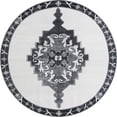 thumbnail image 1 of Traditional Rine Collection Area Rug 7'6" Round - Black, 1 of 5