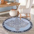 thumbnail image 1 of Traditional Rine Collection Area Rug 7'7" Round - Blue-Gray, 1 of 5