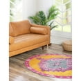thumbnail image 1 of Traditional Rine Collection Area Rug 7'7" Round - Yellow, 1 of 5