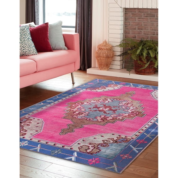 Traditional Rine Collection Area Rug 8'4"x12' - Fuchsia