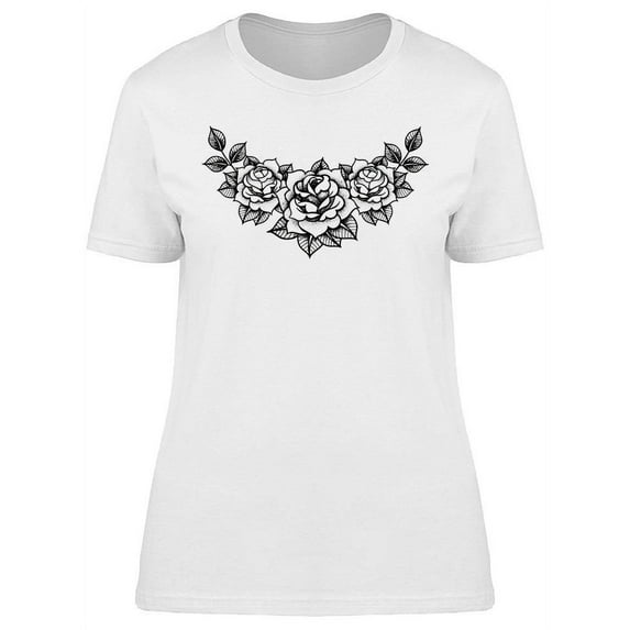 Traditional Roses Design T-Shirt Women -Image by Shutterstock, Female Large