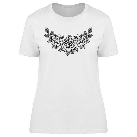 Traditional Roses Design T-Shirt Women -Image by Shutterstock, Female Medium