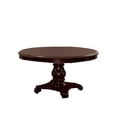 thumbnail image 1 of Traditional Round Dining Table with Carved Pedestal Base Cherry Brown, 1 of 5