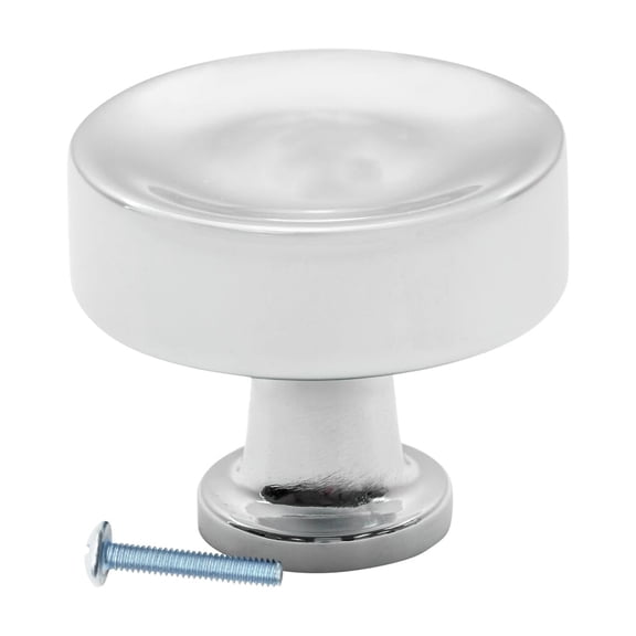 Traditional Round Metal Chrome Kitchen Cabinet Drawer Knob 1-3/8" (35mm)