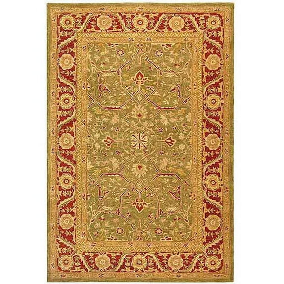 Traditional Rug - Anatolia Wool Pile -Green/Red-Color:Green/Red,Design:Traditional,Shape:Large Rectangle,Size:13' 6''L x 9' 6''W