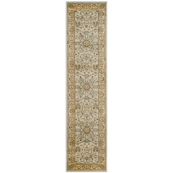 Traditional Rug - Florenteen Polypropelene Pile -Grey/Ivory-Color:Grey/Ivory,Design:Traditional,Shape:Runner,Size:2' x 8'