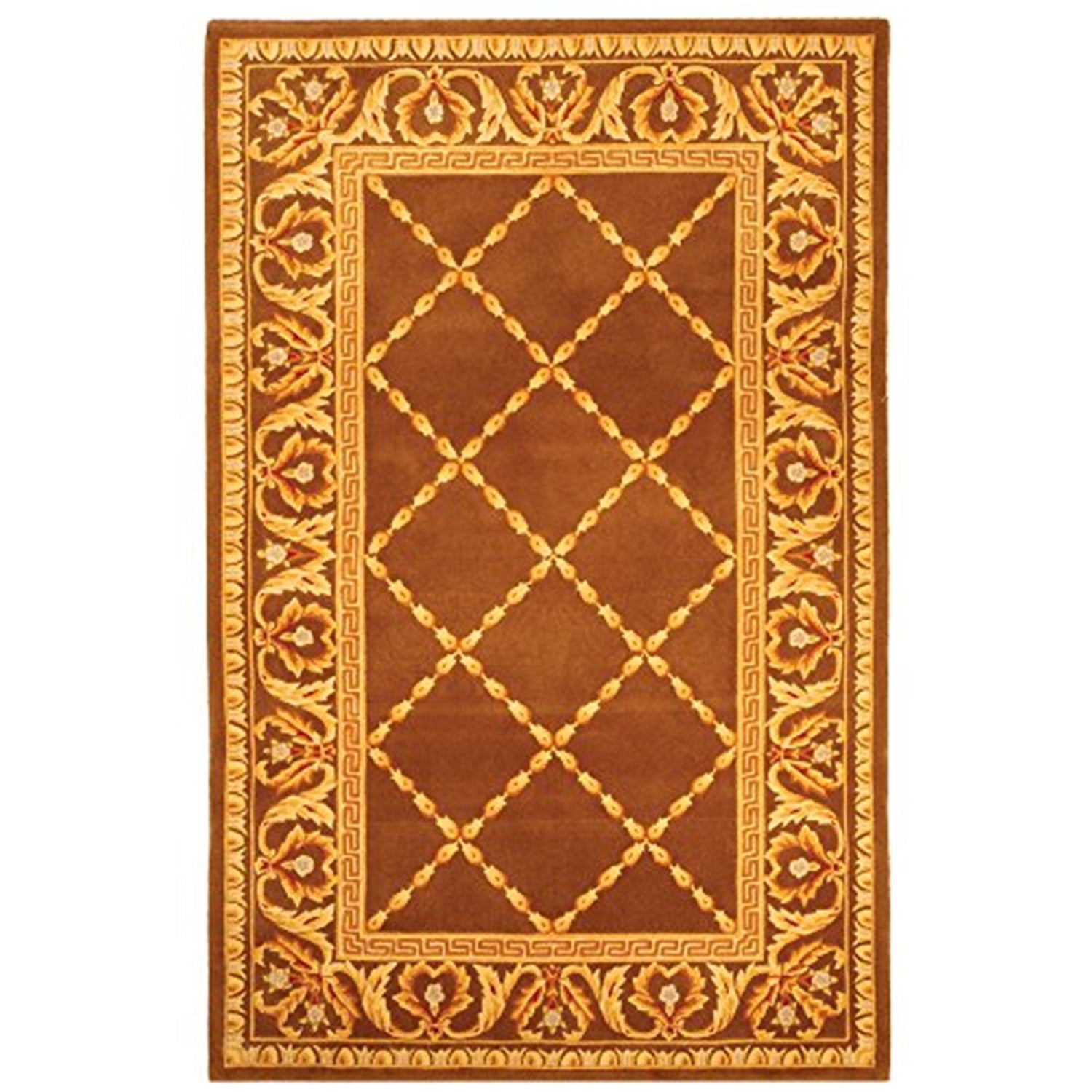 Handmade Gold Tufted Wool Rectangular Area Rug, 8' x 5'