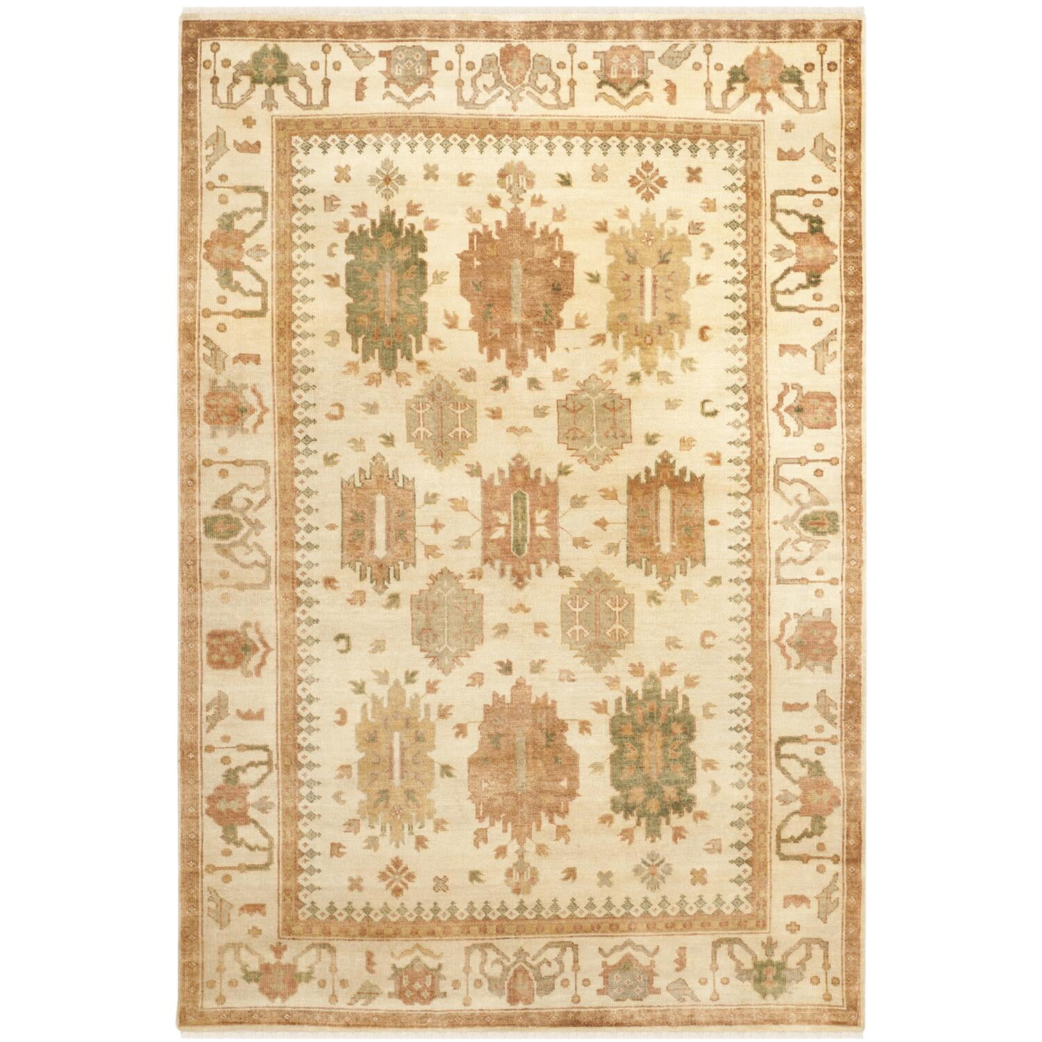 Ivory Wool 6' x 9' Handmade Rectangular Area Rug