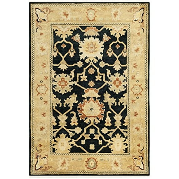 Traditional Rug - Oushak Wool Pile -Black/Light Gold-Color:Black/Light Gold,Design:Traditional,Shape:Oversized,Size:14'L x 10'W