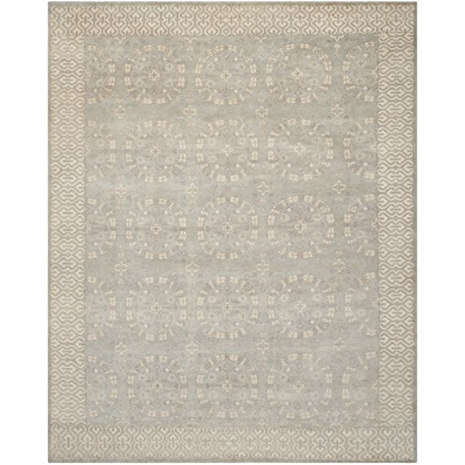 Oushak Blue Hand-Knotted Wool 10' x 14' Area Rug