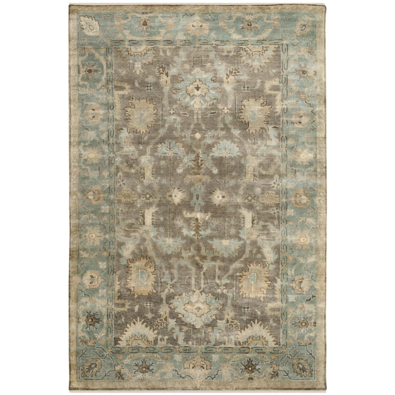 Handmade Blue Wool 6' x 9' Oriental Area Rug