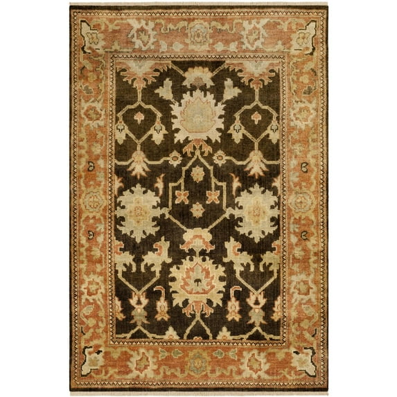 Traditional Rug - Oushak Wool Pile -Brown/Rust-Color:Brown/Rust,Design:Traditional,Shape:Small Rectangle,Size:4' x 6'