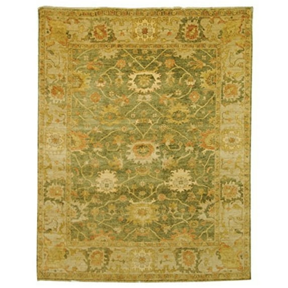 Traditional Rug - Oushak Wool Pile -Green/Beige-Color:Green/Beige,Design:Traditional,Shape:Large Rectangle,Size:12'L x 9'W