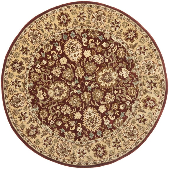 Traditional Rug - Persian Legend New Zealand Wool -Rust-Color:Rust,Design:Traditional,Shape:Round,Size:6'L x 6' W