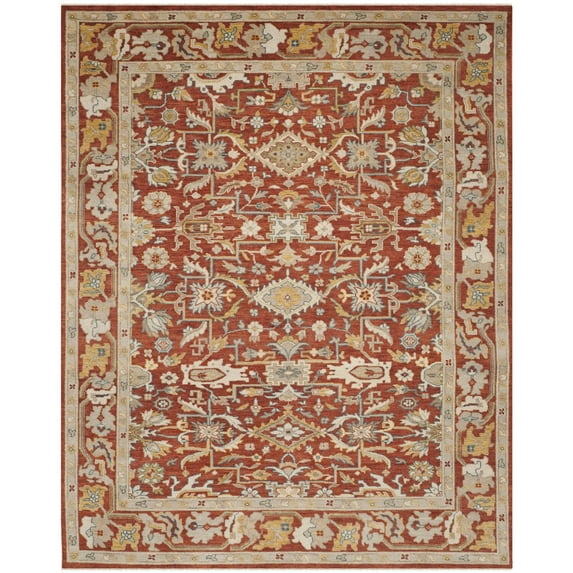 Traditional Rug - Sultanabad Wool Pile, Cotton Weft -Rust-Color:Rust,Design:Traditional,Shape:Rectangle,Size:10'L x 8' W