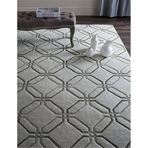 Traditional Rug - Tibetan Wool Pile -White Style-A-Color:White,Design:Traditional,Shape:Large Rectangle,Size:10'L x 8'W