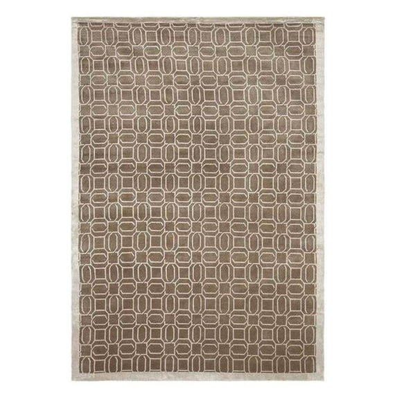 Traditional Rug - Tibetan Wool/Viscose -Camel-Color:Camel,Design:Traditional,Shape:Medium Rectangle,Size:9'L x 6'W