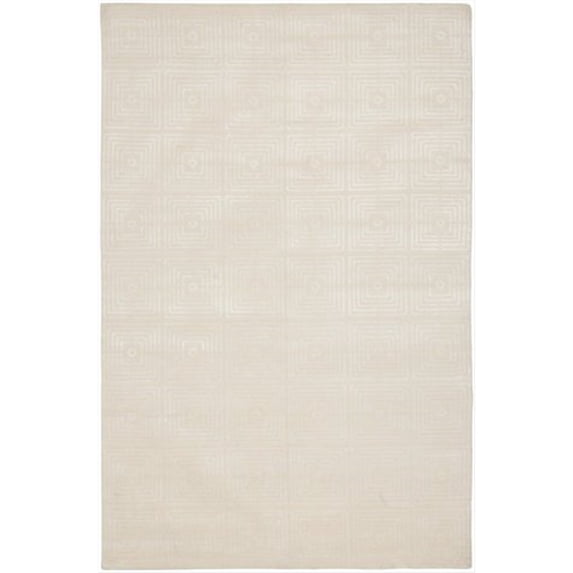 Traditional Rug - Tibetan Wool/Viscose -Ivory/Ivory Style-C-Color:Ivory/Ivory,Design:Traditional,Shape:Large Rectangle,Size:12'L x 9'W