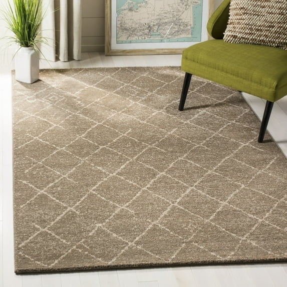 Traditional Rug - Tunisia Polypropylene -Brown Style-A-Color:Brown,Design:Traditional,Shape:Large Rectangle,Size:12'L x 9'W
