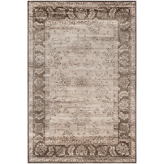 Traditional Rug - Vintage Viscose Pile -Beige/Light Brown Style-B-Color:Beige/Light Brown,Design:Traditional,Shape:Large Rectangle,Size:12'L x 9'W