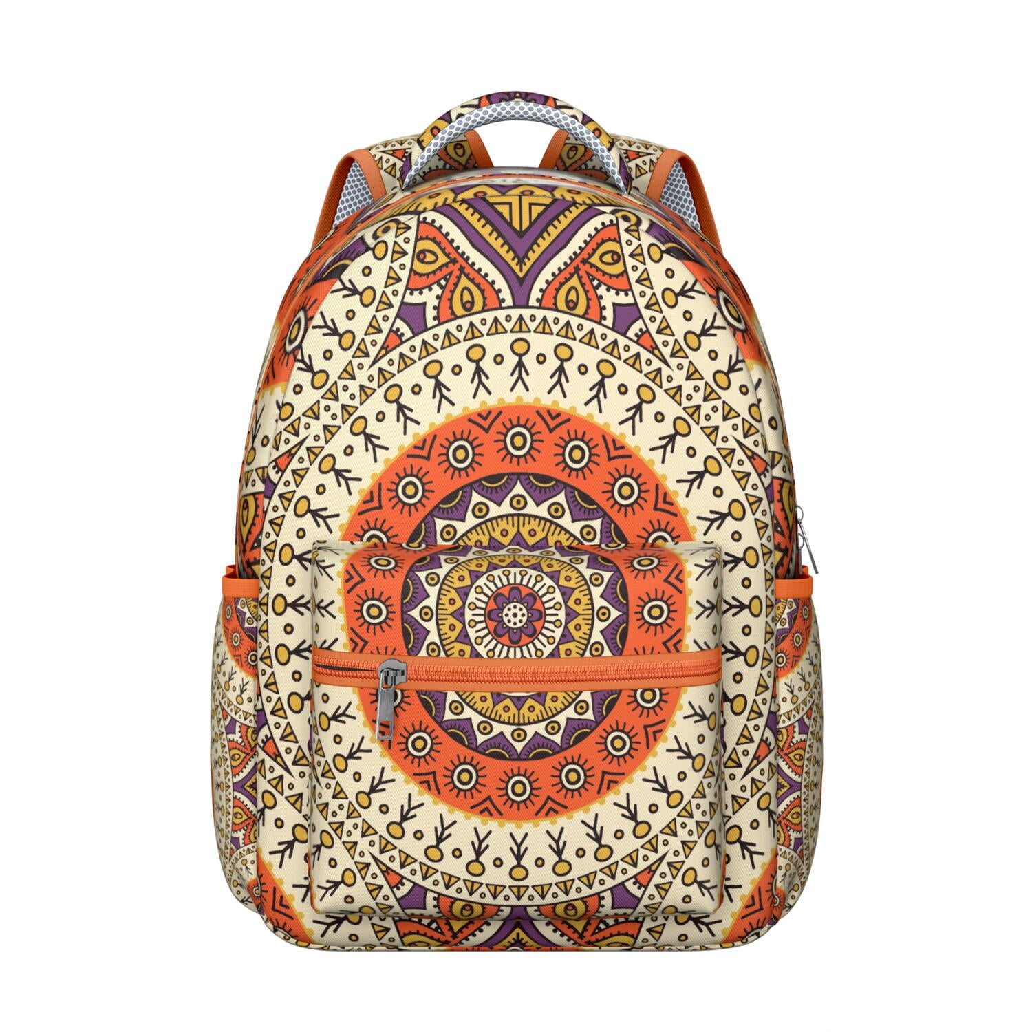 Chula Backpack Red Mandala‎ Pattern Abstract Ornamental Mandala Students Backpack Lightweight  main image 3