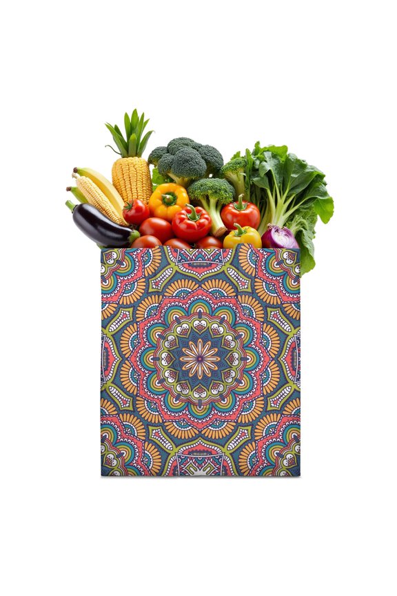 Traditional Sacred Mandala Tote Bag – Abstract Geometric Pattern, Reusable and Durable
